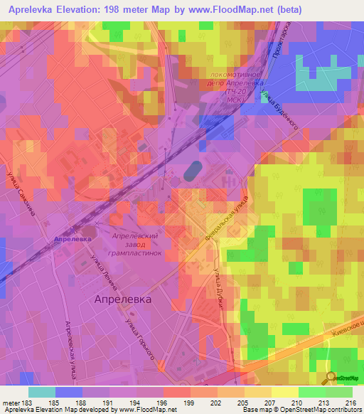 Aprelevka,Russia Elevation Map