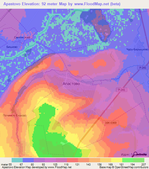 Apastovo,Russia Elevation Map