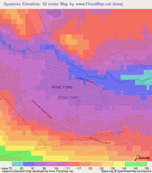 Apastovo,Russia Elevation Map