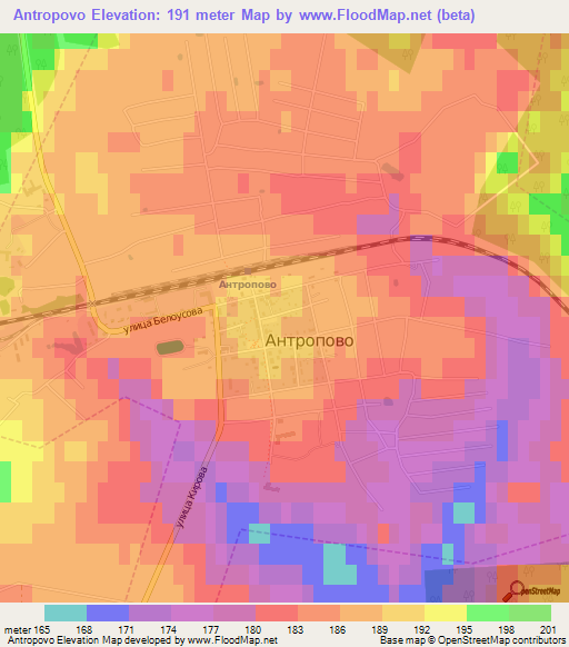 Antropovo,Russia Elevation Map