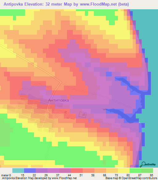 Antipovka,Russia Elevation Map