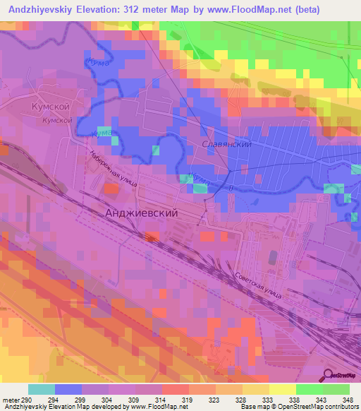 Andzhiyevskiy,Russia Elevation Map