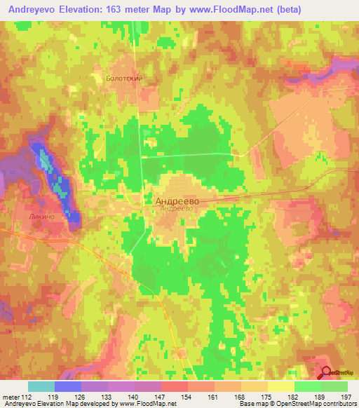 Andreyevo,Russia Elevation Map