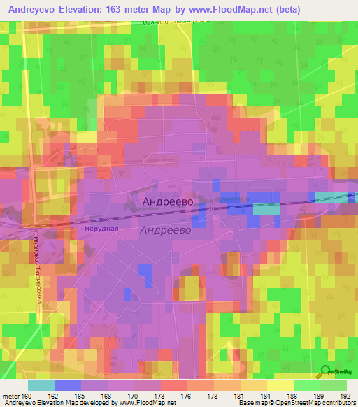 Andreyevo,Russia Elevation Map