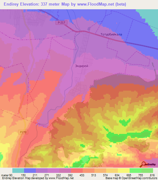 Endirey,Russia Elevation Map