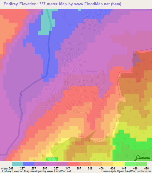 Endirey,Russia Elevation Map