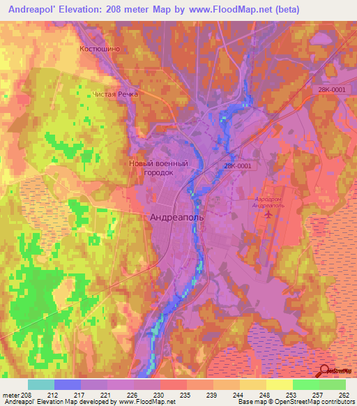 Andreapol',Russia Elevation Map