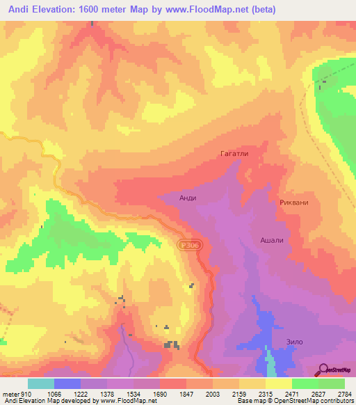 Andi,Russia Elevation Map