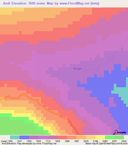 Andi,Russia Elevation Map