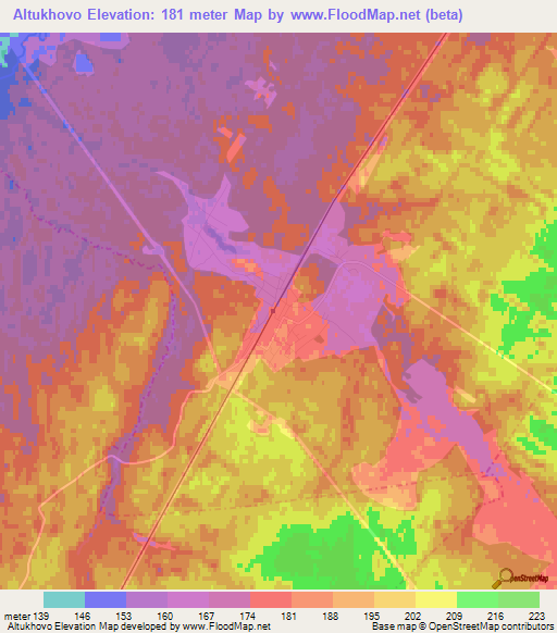 Altukhovo,Russia Elevation Map