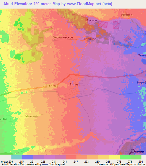 Altud,Russia Elevation Map