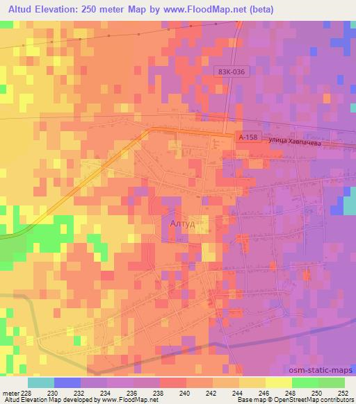 Altud,Russia Elevation Map