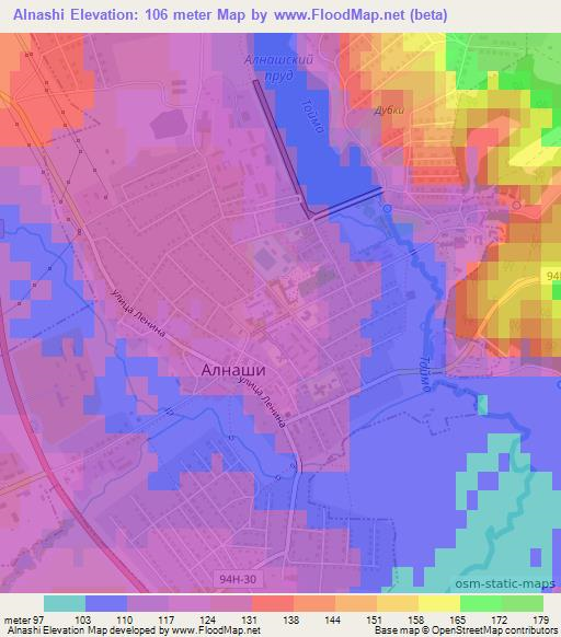 Alnashi,Russia Elevation Map