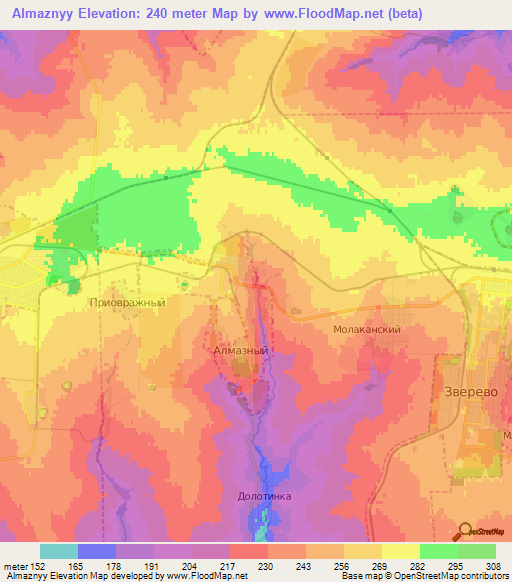 Almaznyy,Russia Elevation Map