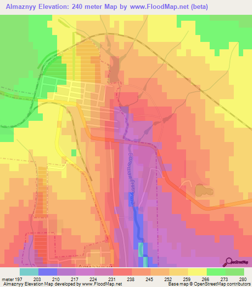 Almaznyy,Russia Elevation Map