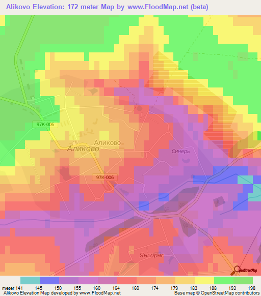 Alikovo,Russia Elevation Map