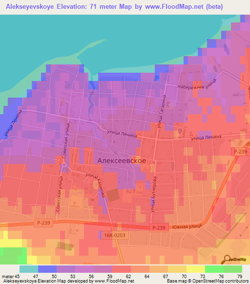 Alekseyevskoye,Russia Elevation Map