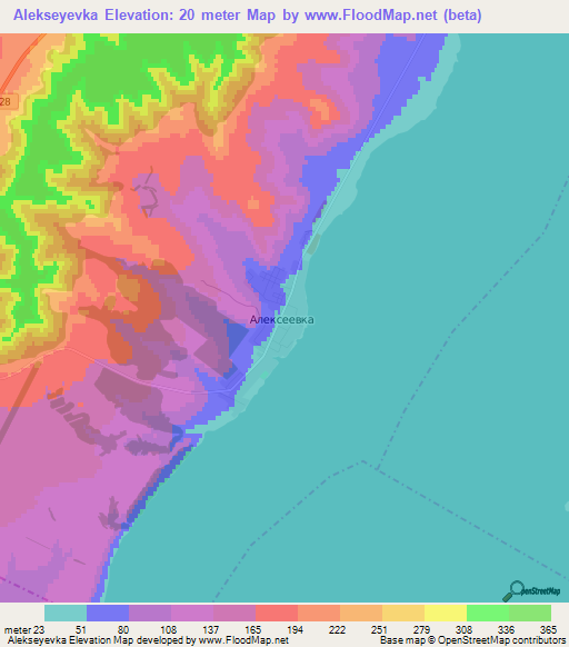 Alekseyevka,Russia Elevation Map