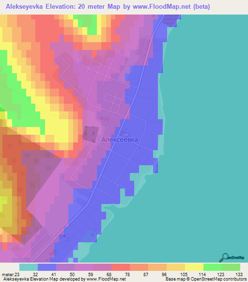 Alekseyevka,Russia Elevation Map