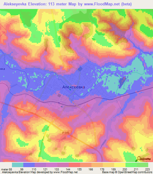 Alekseyevka,Russia Elevation Map