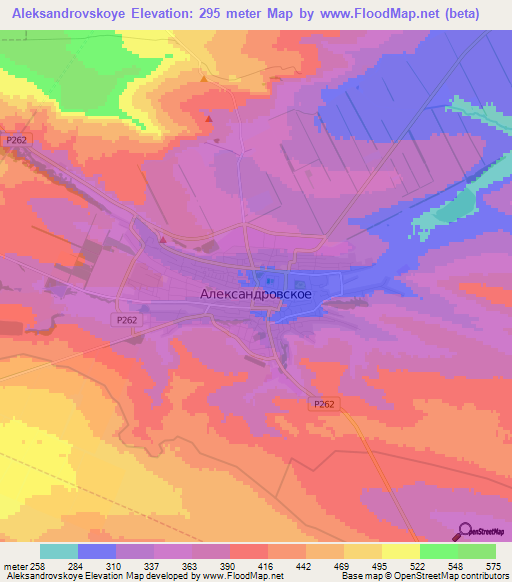 Aleksandrovskoye,Russia Elevation Map