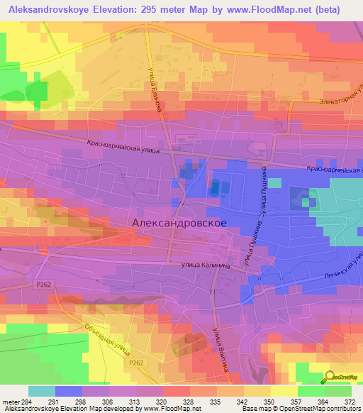 Aleksandrovskoye,Russia Elevation Map