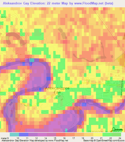 Aleksandrov Gay,Russia Elevation Map