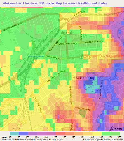 Aleksandrov,Russia Elevation Map