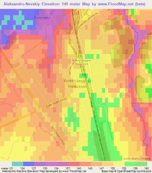 Aleksandro-Nevskiy,Russia Elevation Map