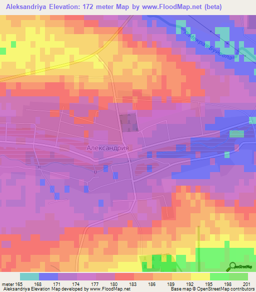 Aleksandriya,Russia Elevation Map