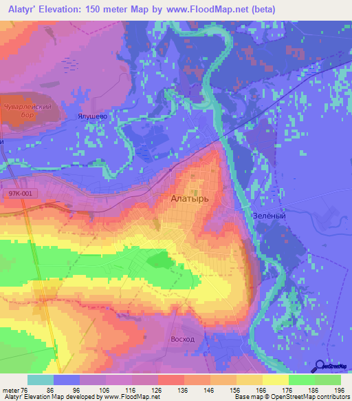 Alatyr',Russia Elevation Map