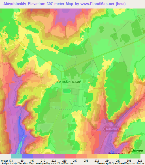 Aktyubinskiy,Russia Elevation Map