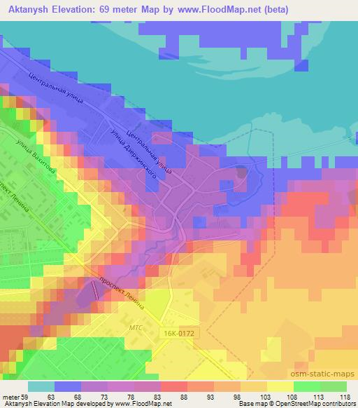 Aktanysh,Russia Elevation Map