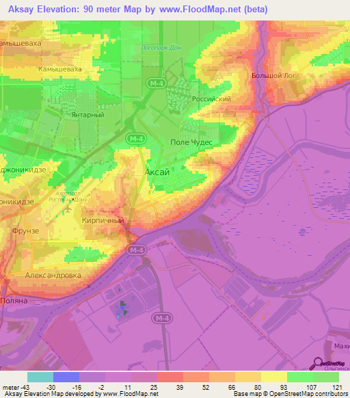 Aksay,Russia Elevation Map