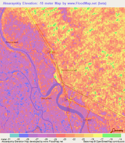 Aksarayskiy,Russia Elevation Map