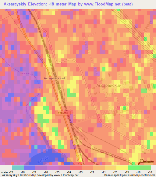 Aksarayskiy,Russia Elevation Map