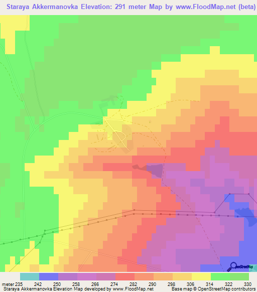 Staraya Akkermanovka,Russia Elevation Map