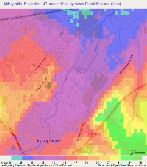 Akhtyrskiy,Russia Elevation Map