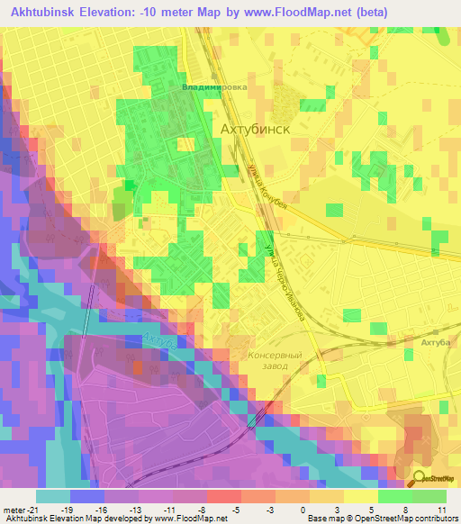 Akhtubinsk,Russia Elevation Map