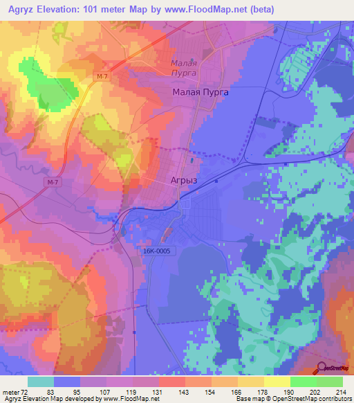 Agryz,Russia Elevation Map