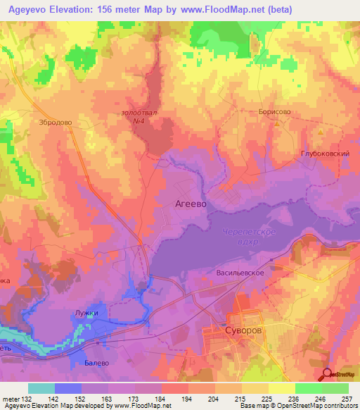 Ageyevo,Russia Elevation Map