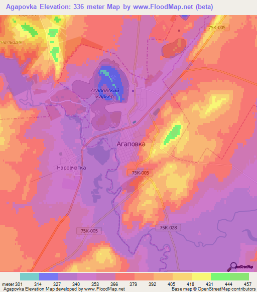 Agapovka,Russia Elevation Map