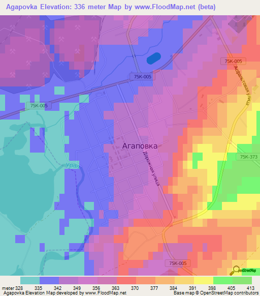 Agapovka,Russia Elevation Map