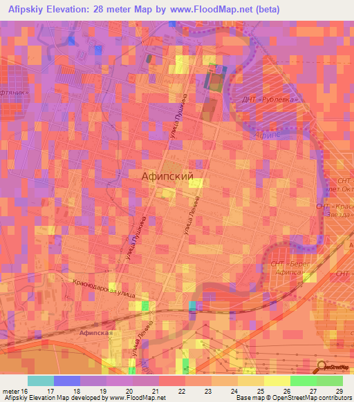 Afipskiy,Russia Elevation Map
