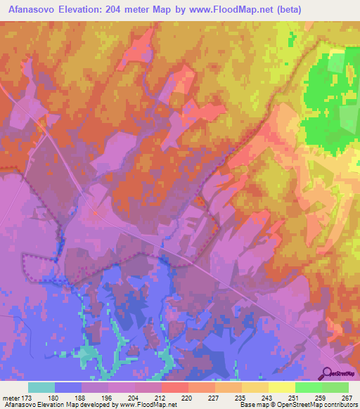 Afanasovo,Russia Elevation Map