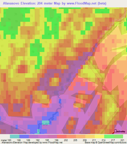 Afanasovo,Russia Elevation Map