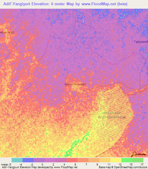 Adil'-Yangiyurt,Russia Elevation Map