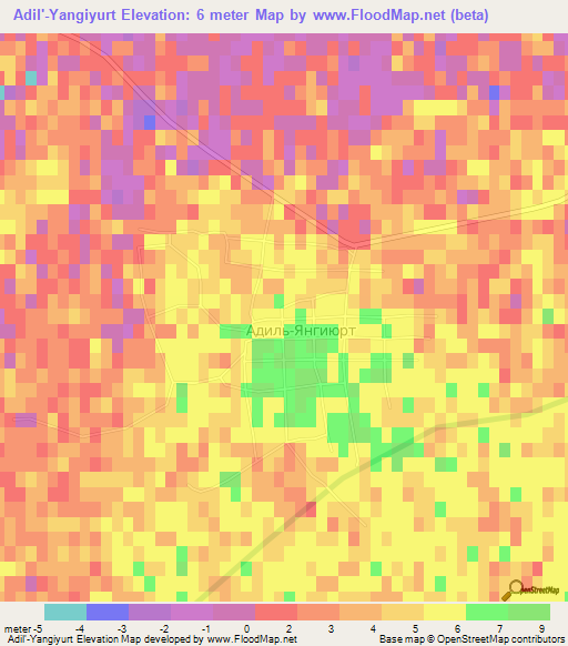 Adil'-Yangiyurt,Russia Elevation Map