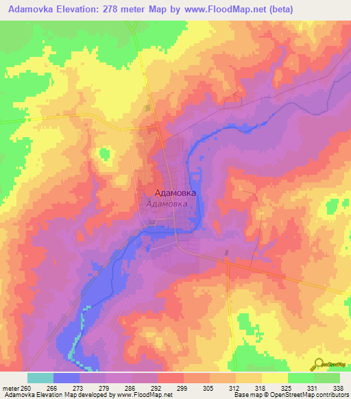 Adamovka,Russia Elevation Map