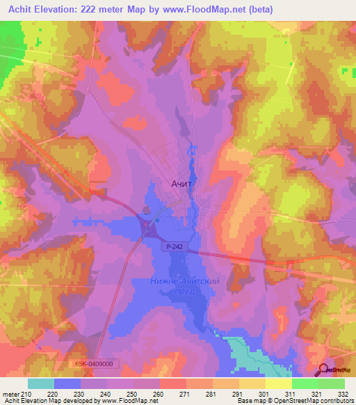 Achit,Russia Elevation Map